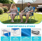 #WEJOY Folding Beach Chair for Adults, Lightweight Beach Chair with Shoulder Straps, High Back Camping Chairs with Hard Armrest, Supports 300lbs for Outdoor Lawn Concert
