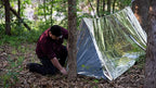 SharpSurvival Shack Emergency Survival Shelter Tent - 2 Person Mylar Tube Tent - Lightweight 8' x 5' All Weather Waterproof Shelter Conserves Heat - Reflective Tents for Camping/Hiking and More
