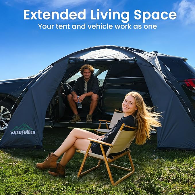 SUV Tent, Rectangle Car Tent for Family, Waterproof & Windproof for Car Camping, Large Camping Tents with Storage Bag, SUV, Van, Jeep