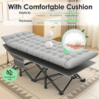 Suteck Camping Cot, 32In XXL Folding Camping Cot Heavy Duty Sleeping Bed for Adults 1200D Double Layer Oxford Cots for Camping W/Pilllow Mattress Carry Bag for Home Office Nap Beach Travel, 900LBS