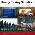 Emergency Water Storage Containers - 5 Gallon Each Water Storage Tank w/Lids + Spigot - Water Storage Container, Emergency Water Container, Survival Storage Tank - Stackable (20 Gallons (4 Tanks))