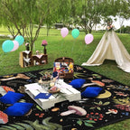 Extra Large Picnic Blankets Waterproof Foldable (80 "x 80") Beach Blanket Waterproof Sandproof,3-Layer Thicking Mat Outdoor Packable Camping Blanket