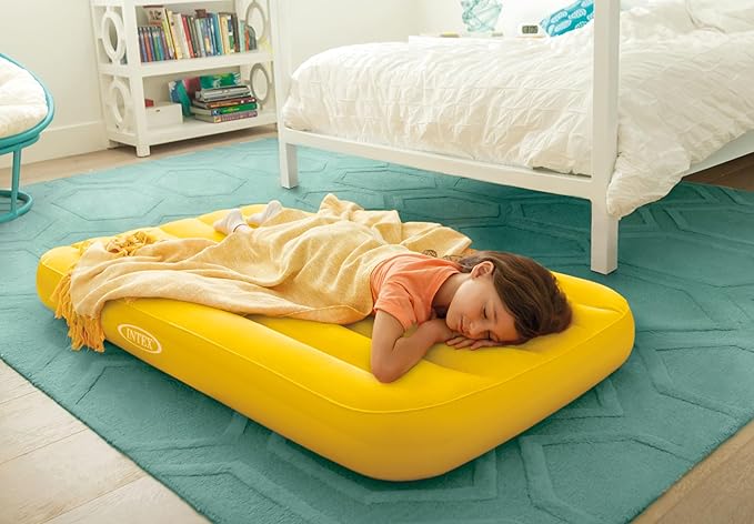 Intex 66803EP Cozy Kidz Inflatable Airbed: Fiber-Tech – Velvety Soft Surface – Carry Bag Included-– Color May Vary-– 34.5" x 62" x 7",(Pack of 6)