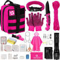 Emergency Survival Kit and First Aid Kit, Self Defense Kit Safety Kit, Survival Gear and Equipment with Tactical Molle Pouch and Emergency Tent, Outdoor Adventure, Hiking, Hunting, Gifts for Men Women