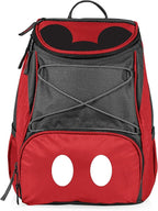 PICNIC TIME Disney Mickey Mouse Backpack Cooler, Insulated Soft Cooler Backpack, Waterproof Lunch Bag, Portable Hiking Backpack Ice Chest for Picnic, Beach, Camping & Travel, (Red with Gray Accents)