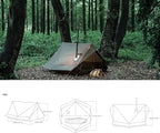 Hot Tent with Stove Jack – 4 Season Waterproof & Windproof Shelter for 1–4 People, Lightweight for Camping, Hiking, Hunting & Fishing