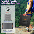 100W Portable Solar Panel for Power Station, Foldable Solar Charger with High 24% Efficiency, ETFE Coating, QC3.0 USB/Type-C & 100 watt 20V DC Output. Includes Adapters for Camping, RV, Emergency