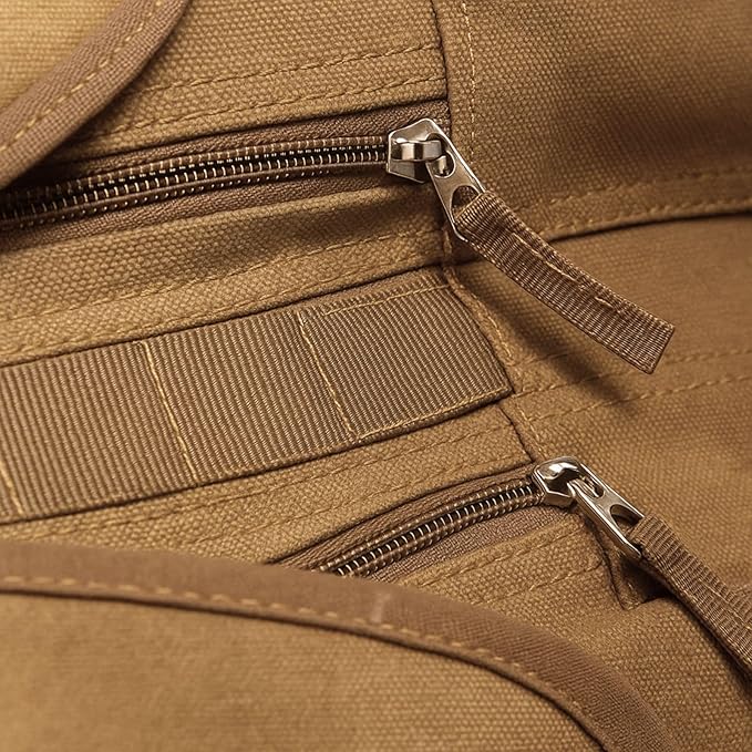 ASR Outdoor 30L Heavy Stitch Gold Panning Backpack Camping Canvas Rucksack, Khaki