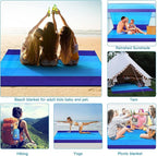 BYDOLL Beach Blanket 78''X110'' Waterproof Sandproof Suits1-7 Adults Oversized Lightweight Large Blanket Picnic Mat for Beach Sand Free Travel Camping Hiking Picnic