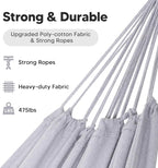 SUNCREAT Medium Size Tree Hammocks for Outside, Patio Hammock Without Stand, Light Gray
