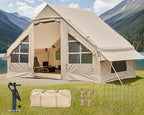 Inflatable Camping Tent,2/4/6/8 Person Glamping Inflatable Tents with Awning, Quick Setup Blow Up Tents with Pump, Waterproof Oxford Inflatable House for Camping, Air Glamping Hot Tents for Adult