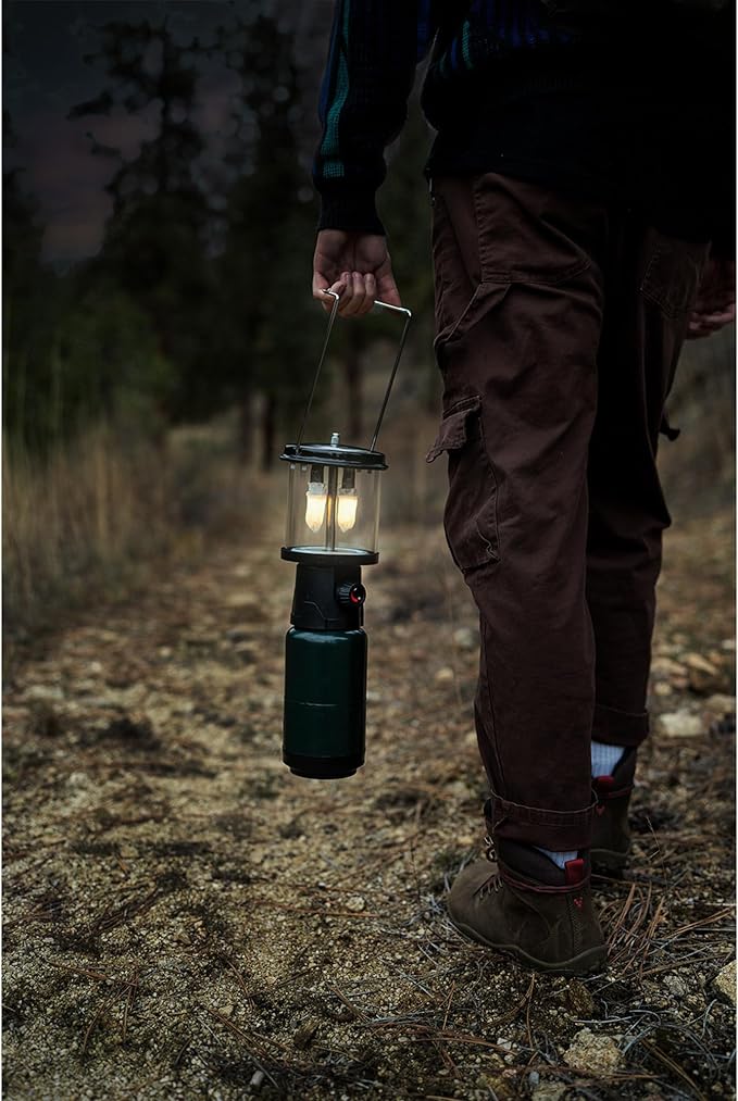 Stansport Propane Mantel Lantern – Outdoor Light with Adjustable Brightness, Carry Handle, Ventilated Hood, High-Output, Portable, for Emergency, Backpacking, Camping – Mantels Included