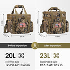 Maelstrom Tactical Lunch Box, 23 L Insulated Lunch Bag for Men, Expandable Double Deck Lunch Cooler Bag,Large Leakproof Soft Lunch Tote with Detachable MOLLE Bags, for Adult Women Work,Picnic