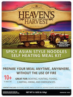 Heaven's Harvest Self-Heating Emergency Meal Kit (10 Year Shelf Life) — Tastier than MRE Meals & Ready-To-Eat in Minutes! Just add water to activate the “cooking” process. (Spicy Noodles) (6-Pack)