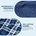 AGEMORE Cotton Flannel Double Sleeping Bag with Fleece Lined Hood, Waterproof Queen Size 2 Person Sleeping Bag for Adults Cold Weather Camping Backpacking or Hiking, 3-4season