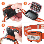 EverBrite Headlamp, 2 Pack Kids Headlamp with Red Light and Memory Function, Head Lamp for Adults and Kids with 5 Modes, Bright Headlamps for Camping, Running, Christmas Gifts, Batteries Included
