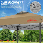 12x12 Pop Up Canopy, Easy Up Canopy Tent, Heavy Duty Tents for Parties, One Person Set Up Event Tent, Khaki