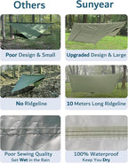 Sunyear Camping Hammock with Net - Double&Single Hammock with House-Like Net- Easy Setup & Pack, Lightweight & Portable, Perfect for Hiking, Backpacking, Outdoor Sleeping