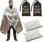 Sierra Madre Emergency Mylar Thermal Space Blanket for Survival – Waterproof Safety Shelter Retains 90% Body Heat – Ultralight & Compact Gear for Camping, First Aid & Prepper Supplies