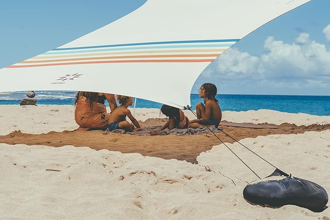 Neso Grande Portable Beach Tent Sun Shelter - Lightweight Beach Shade Canopy - Easy Setup for Family Outings - Patented Reinforced Corners - UPF 50+ Sun Protection - 7ft Tall, 9 x 9ft