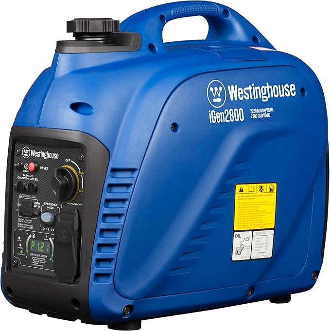 Westinghouse 2800 Peak Watt Super Quiet & Lightweight Portable Inverter Generator, Gas Powered, Parallel Capable, Long Run Time
