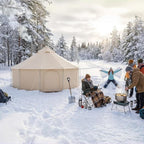 DANCHEL OUTDOOR B6 Luxury Glamping Wall Tent w/Stove Jack, No Center Pole, Higher Side Wall, 900D Flame Retardant Oxford for 4 Season 4-6 Person Family Yurt Cabin Glamping Camping,13ft/16.4ft