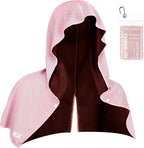 Cooling Hoodie Towel Women: Cooling Towels for Neck and Face, Instant Cool When Wet, UPF 50 Sun Protection, Cool Towel for Hot Weather, Great for Sports, Gym, Golf, Camping - Pink
