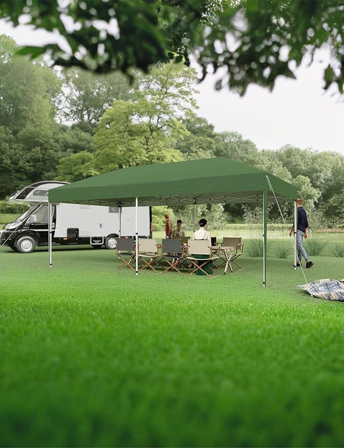 Garvee 10x10 Pop Up Canopy Tent, Heavy Duty Commercial Instant Shelter with One-Person Setup, UPF 50+ Waterproof, 100 Sq Ft Shade for Outdoor Events, Camping, Farmers Market