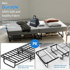 Folding Bed with Mattress, Portable Foldable Bed on Wheels for Adults, Memory Foam Mattress and Metal Frame, Space Saving Roll Away Beds for Easy Storage