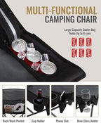 KingCamp Oversized XL Camping Chair, Heavy Duty 500lbs Folding Couch for Adults, Padded Large Comfortable Sofa Seat with Cooler Bag Cup Holder for Outdoor Sports Fishing Patio Lawn