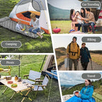 MEI&CO Ultra-Light Inflatable Sleeping Pad with Built-in Pillow & Foot Pump – for Camping, Hiking & Backpacking – Single Pad with Side Buttons for Double Conversion (1, Gray)