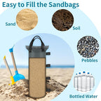 4 Sand Bags for Weight, Heavy Duty Sandbags for Canopy Legs, Extra Large Pop Up Tent Weights, Canopy Weight Bags for Gazebo, Outdoor Sun Shelter, Umbrella - Gray, 6"×20", Without Sand