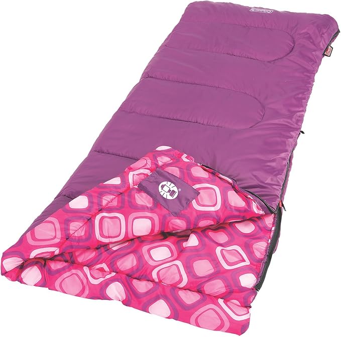 Coleman Kids 45°F Sleeping Bag for Children up to 5ft 5in Tall, Lightweight & Warm Sleep Sack for Indoor/Outdoor Use, Machine Washable