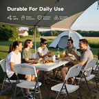 6FT Folding Table Set with 8 Folding Chairs, Heavy Duty 330 lbs Table & 600 lbs Chairs, Portable Folding Furniture Bundle for Camping, Party, Indoor & Outdoor Use