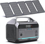 DARAN Portable Power Station with 60W Solar Panel Included, 288Wh (90,000mAh) LiFePO4 Battery, 350W (600W Peak), 7-Port Design, 2.1Hrs Fast Charing Solar Generators for Home, Outdoor Camping