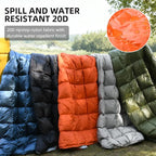 Down Camping Blanket - Lightweight, Packable, Warm & Puffy Outdoor Travel Quilt for Sleep, Hiking, Backpacking, Stadium, Festivals, Water-Resistant Sleeping Bag 55"x79"
