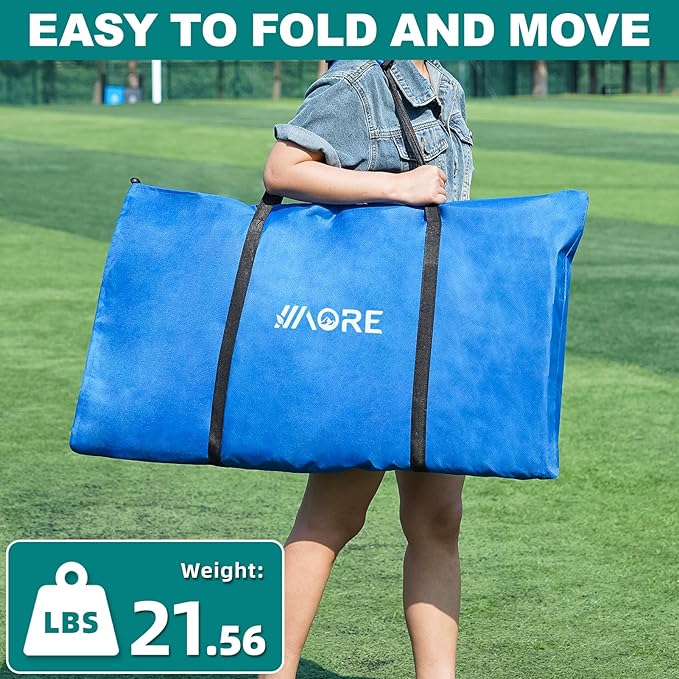 1MORE Portable Folding Bench, Foldable Sideline Bench for Team, 6 Seats Outdoor Camping Chair with Carry Bag & Backrest, Team Sport Sideline Bench for Football,Soccer, Fishing. Blue