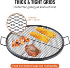 VEVOR X-Marks Fire Pit Grill Grate, Round Cooking Grate, Heavy Duty Steel Campfire BBQ Grill Grid with Handle and Support X Wire, Portable Camping Cookware for Outside Party & Gathering, 30 Inch Black