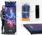 Foxelli Self Inflating Sleeping Pad for Camping, Backpacking, Hiking, Insulated Foam Lightweight Camping Mat, Inflatable Camp Mattress with Pillow