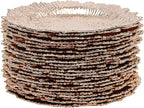 Antique Charger Plates Set 13'' Round Embossed Dinner Plate Chargers Plastic Elegant Floral Plates for Dinner Wedding Party Event Table Kitchen Decoration 24PCS (Rose 24Pcs)