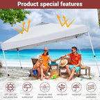10x10ft Pop-Up Canopy, Outdoor Screen Tent with Mesh Mosquito Netting Sidewalls, Waterproof & UV-Block Shade Shelter for Camping, Picnic, Deck & Backyard Events