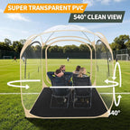 ARCTICSEA Thickened PVC Sports Tent - All-Weather Shelter Pod for 2-6 Person, Pop-Up Shelter, Instant Setup, Removable Top & Sealed Floor for Outdoor Events, Soccer, Rugby