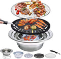 Multifunctional Charcoal Barbecue Grill, Household Korean BBQ Grill, Portable Camping Grill Stove, Tabletop Smoker Grill