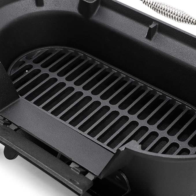 Megachef Oval Cast Iron Portable Hibachi Grill for Outdoor Use and Camping in Black