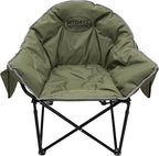 Oversized Camping Chair, Portable Folding Moon Chair with Side Pocket, Heavy Duty Outdoor Chair for Camping, Beach, Backyard, Support 400lbs(Green)