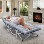 ABORON Heavy-Duty Folding Guest Bed for Adults, 500lb Capacity, Portable Extra Cot with 1253D Double Layer, Ideal for Indoor Guest Stays & Temporary Home Use