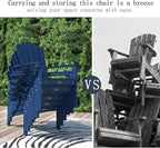 Stackable Adirondack Chair Set of 4, HDPE All-Weather Adirondack Chairs - Durable and Space Saving, Plastic Outdoor Fire Pit Chairs with Cup Holder,Navy Blue