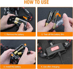 BORUIT RJ-3000 Headlamp Rechargeable, LED Head Lamp Super Bright - Outdoor Headlight 4 Modes, 4 Helmet Clips, Waterproof Construction Hard Hat Head Light for Adults Camping Hiking Hunting