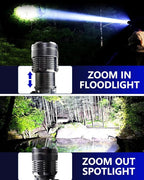 Headlamp Rechargeable -100,000LM Bright LED HeadLamp, 40H Runtime, Waterproof Headlights for Forehead, 3Mode Headlight 90° Adjustable & Zoomable Headlamps for Adults Camping Fishing Hiking