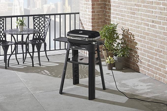 Weber Lumin Compact Electric Grill, Black, with Lumin Compact Stand
